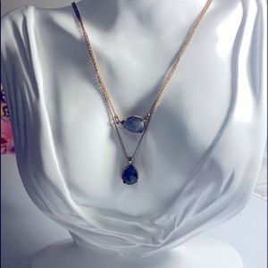 Loft double strain adjustable gold tone necklace